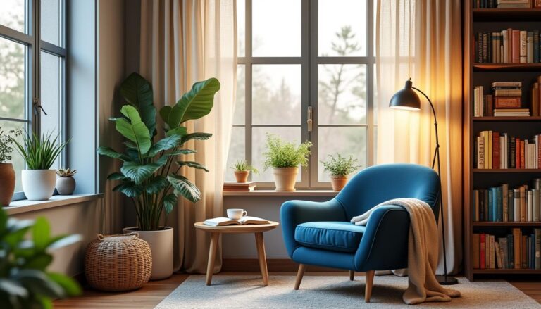 découvrez nos astuces simples et efficaces pour aménager un coin lecture cosy, confortable et chaleureux, où vous pourrez vous détendre et profiter pleinement de vos livres préférés.