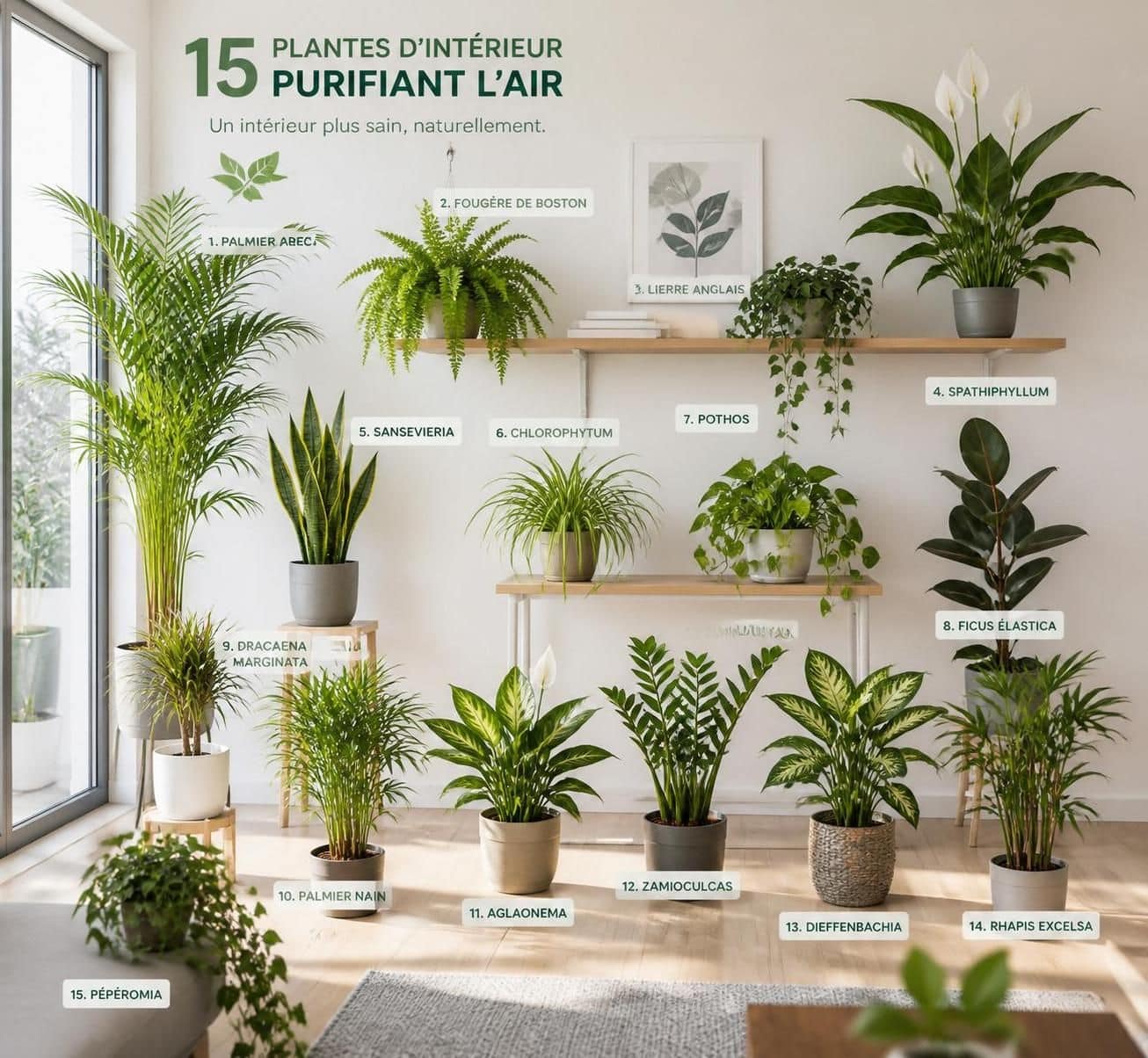 d&eacute;couvrez les meilleures plantes d&rsquo;int&eacute;rieur qui purifient l&rsquo;air de votre maison pour un environnement sain et naturel.